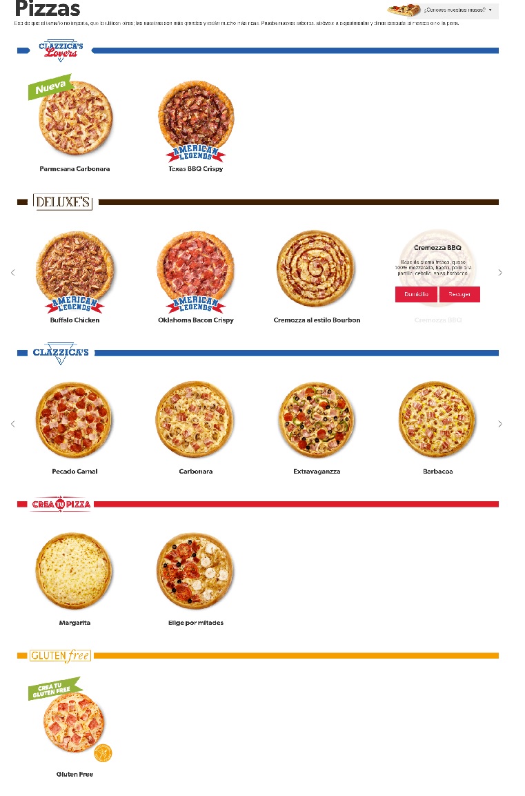 Carta Menú Domino's Pizza Santander
